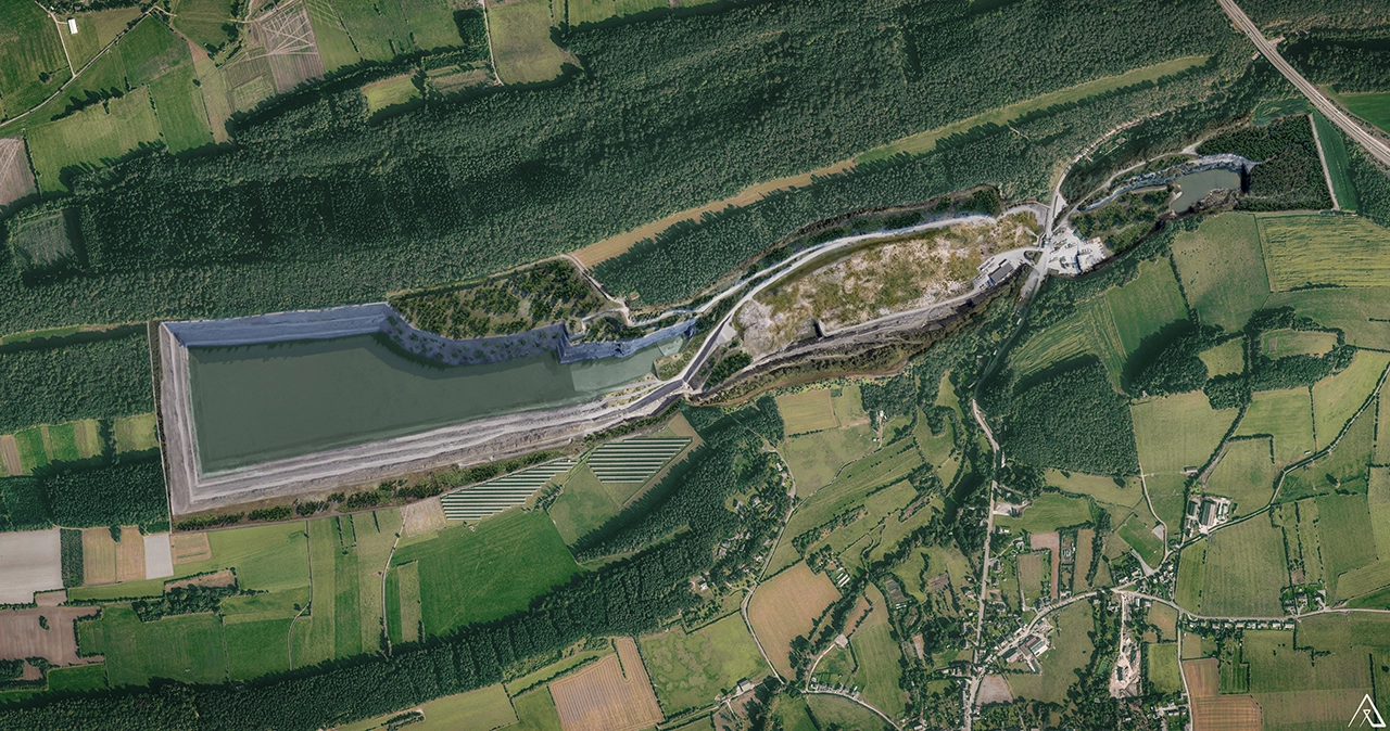 Simulation aérienne de l’évolution des travaux de la carrière